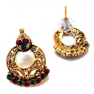 Golden Oxidized Women Earring Bali Jhumka Jhumki Jewelry PushBack Classy Gift 53